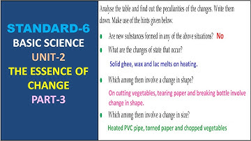 CLASS - 6 | ENGLISH MEDIUM | BASIC SCIENCE | UNIT -  2 | THE ESSENCE OF CHANGE | PART -3
