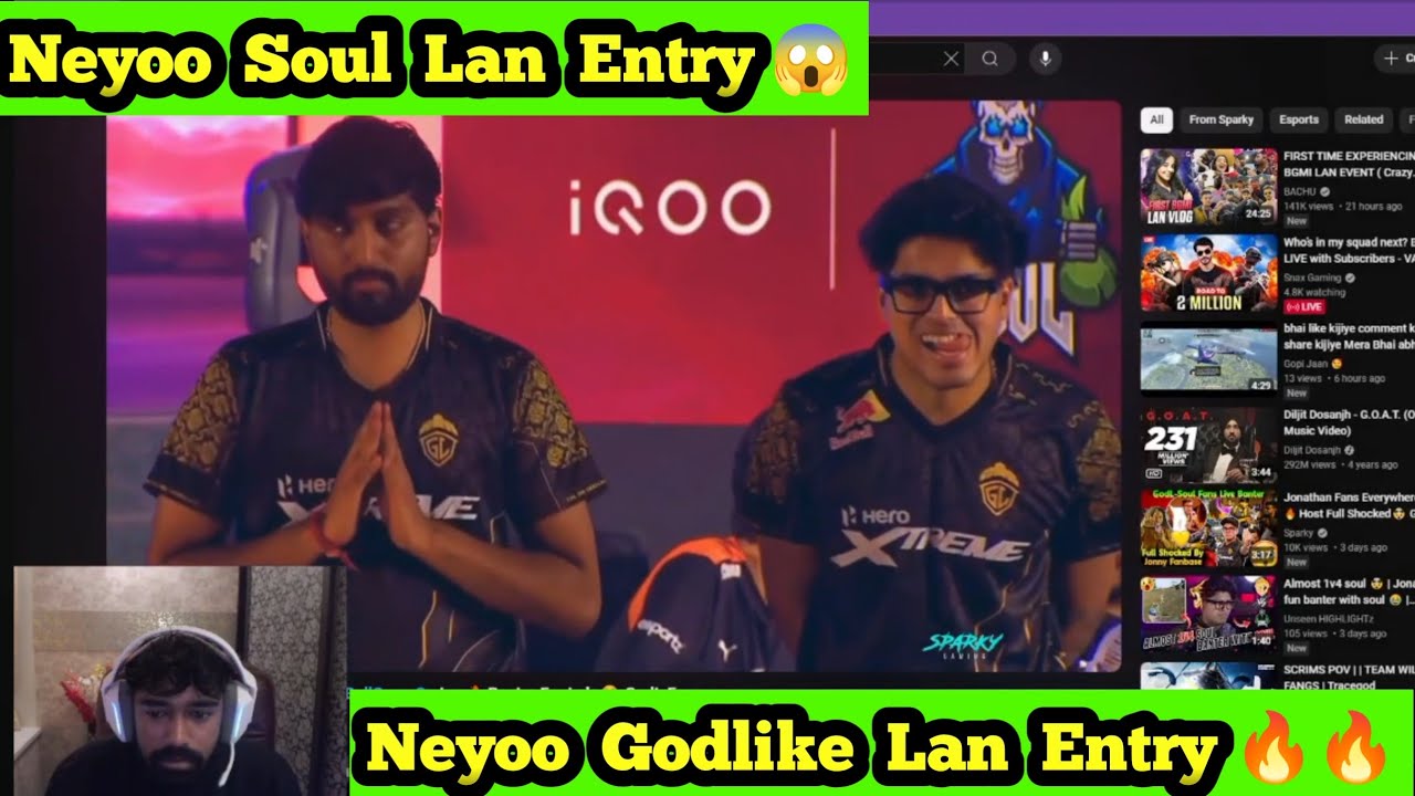 🚨Neyoo Reacts On JONATHAN ENTRY In Redbull Lan 🤯🤯 GODLIKE LAN ENTRY 🔥🔥 ...