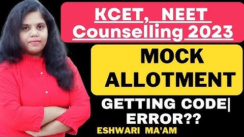KCET, NEET 2023 Mock Allotment|Not getting result? |Eshwari Ma