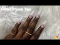 Glitter French Tip Nail Design Tutorial | How to make Press on Nails @oyine1