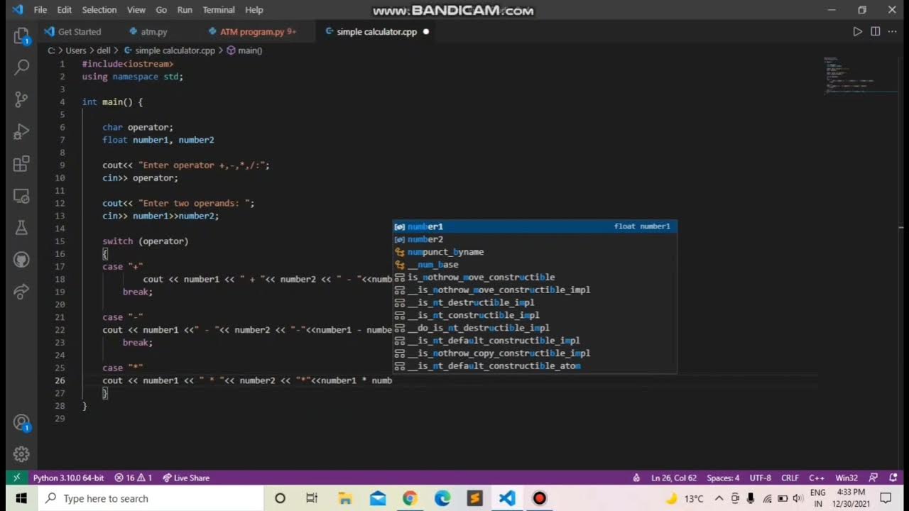 Simple Calculator Using C++ | How To Make Simple Calculator In C++ ...