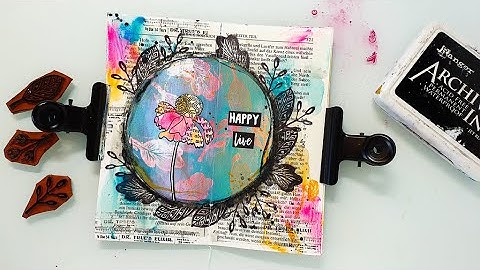 Easy Mixed Media Art Journal Page - for Beginners with Stabilo Woodys