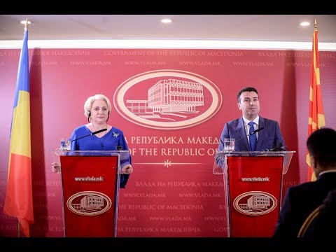 Прес-конференција на премиерот Зоран Заев и премиерката на Романија, Виорика Данчила