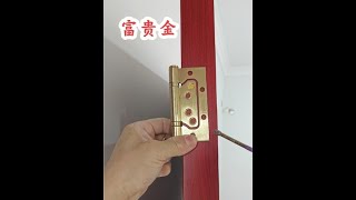 Hinge leaf installed on door panel, main hinge on frame. #Wooden Door Installation #Hardware Tools