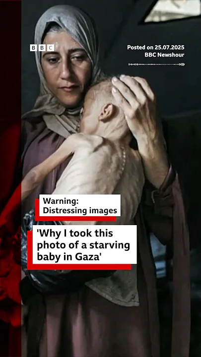 Ahmed al-Arini said he wanted to “show the rest of the world extreme hunger” in Gaza. #Gaza #BBCNews