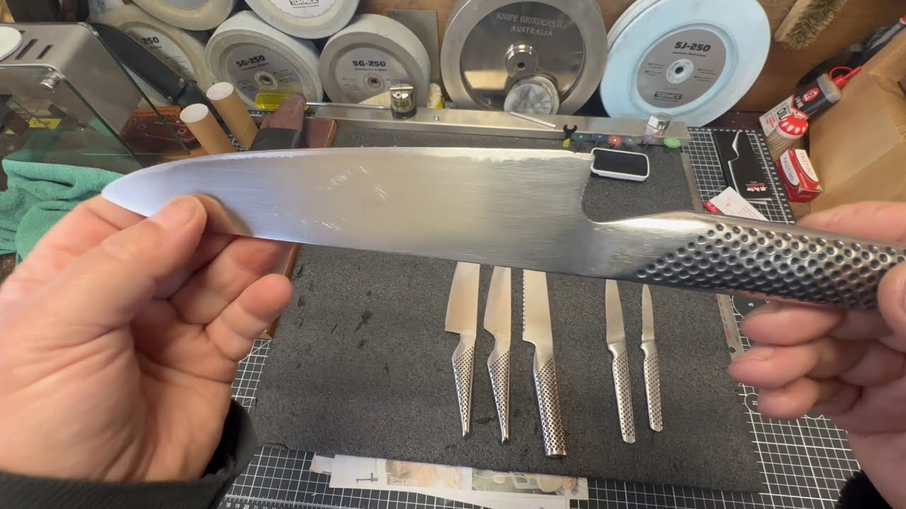 Blade Sharp Damage I Sharpen Very Damaged Global Knives #tormek #globalknives #knife # ...
