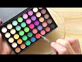 Slime Coloring with Makeup! Mixing Makeup Eyeshadow into Clear Slime! Satisfying Slime Videos #12