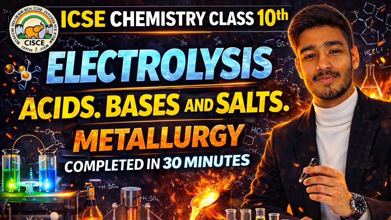 ELECTROLYSIS ACIDS BASES AND SALTS METALLURGY || ICSE CHEMISTRY PAPER||#justiceforicse#icsechemistry