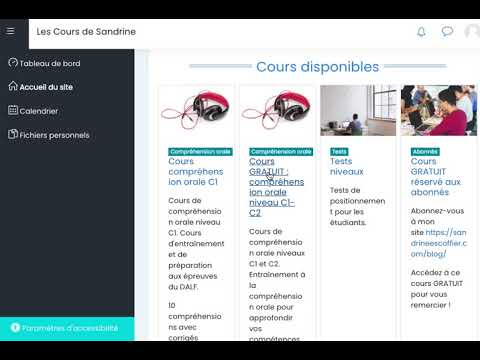 Présentation du site de cours de fle en autonomie