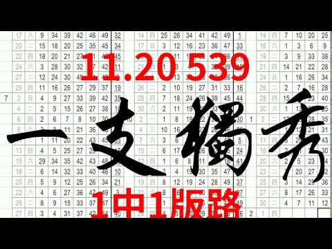 11月20日 今彩539版路 一支獨秀 1中1版路