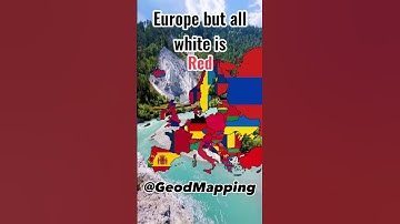 Europe but all white is red | #map #europe #country #geography #flag #nationalflag #shorts