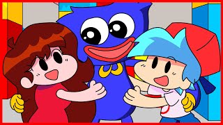 Boyfriend Vs Huggy Vs Sonic.exe Vs Fnaf - Poppy Playtime & Friday Night Funkin Animation