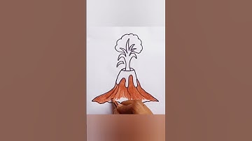 volcano drawing easy drawing #drawing #painting #shorts #art #coloringpages
