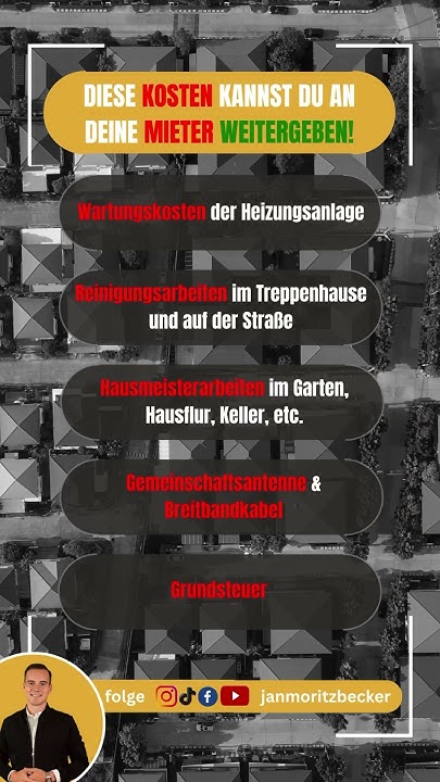 Diese Kosten kannst du auf deinen Mieter umlegen ️ YouTube