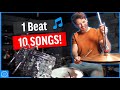 Play 10 SONGS with 1 EASY Drum Beat - Drum Lesson