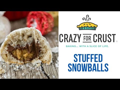 Stuffed Snowball Cookies - stuffed with Reese's!