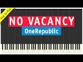 OneRepublic - No Vacancy - Piano Cover (How To Play Tutorial)