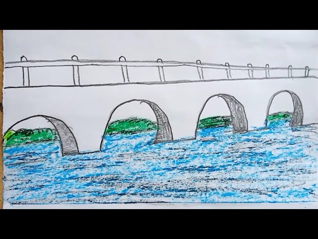 How to draw Bridge Scenery with pencil step by step, Pencil drawing for  beginners - YouTube