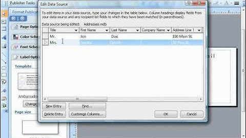 Publisher 2003 Tutorial Customizing a Data Source Microsoft Training Lesson 11.2