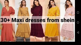 Long sleeve solid colour maxi dresses ...