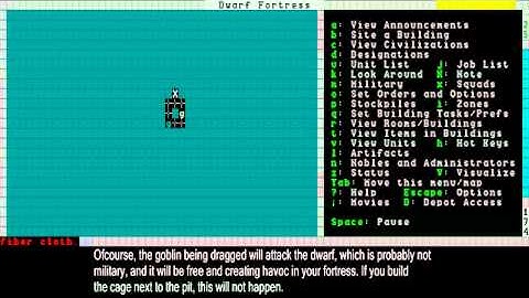 Dwarf Fortress ビデオチュートリアル 日本語版 33 籠に入った敵の扱い 2