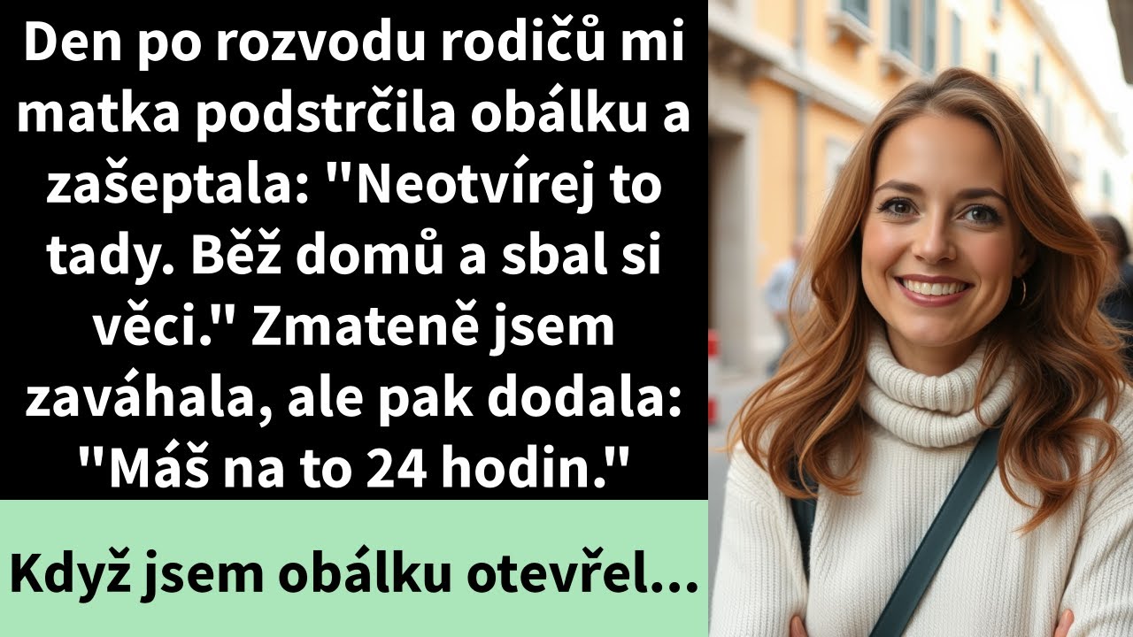 Byvčíro ráno mi máma předala zažloutlou obálku a řekla, že mám 24 hodin na to, abych si sbalila věci a zmizela. Před tím mý rodičé po osmvadvaceti letech manželství beze slova podepsali rozvodové...