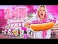 24 HORAS COMIENDO ROSA EN GASOLINERAS !!! 😱🌭 | Katie Angel