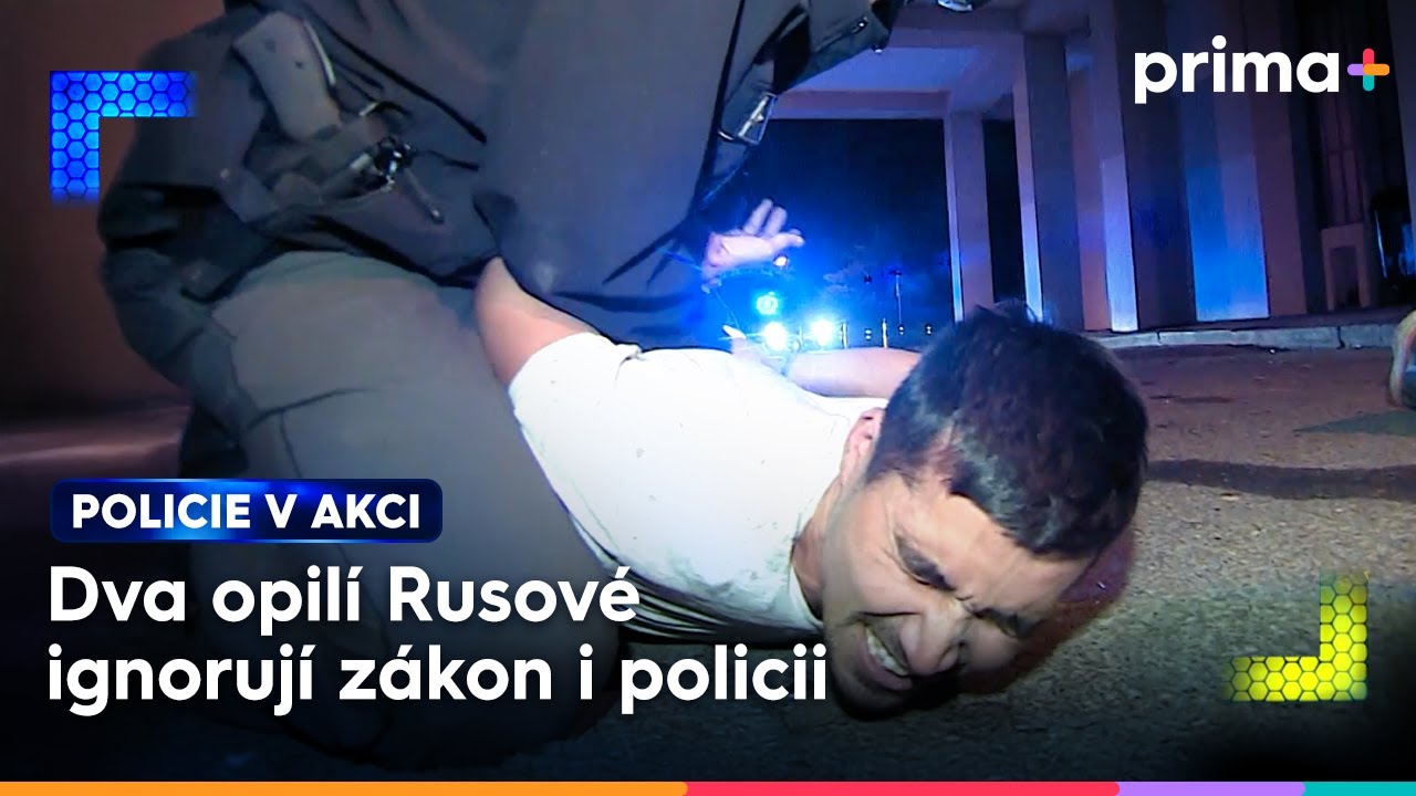 Dva opilí Rusové v průchodu vyprovokují konflikt s policií | Policie v akci