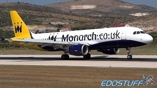 Monarch Airlines - Airbus A320-214 G-MRJK - Close view Landing at Split airport SPU/LDSP