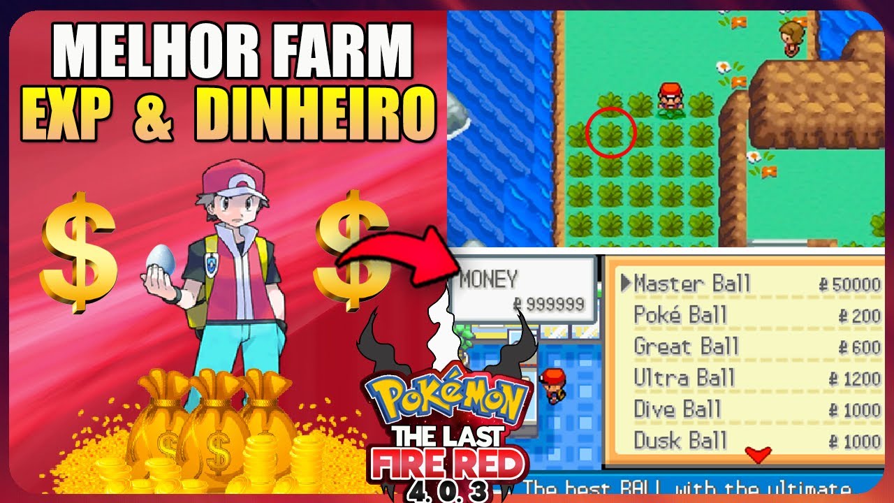 MELHOR FARM DE EXP E DINHEIRO - POKÉMON THE LAST FIRE RED V4.3 (GBA)