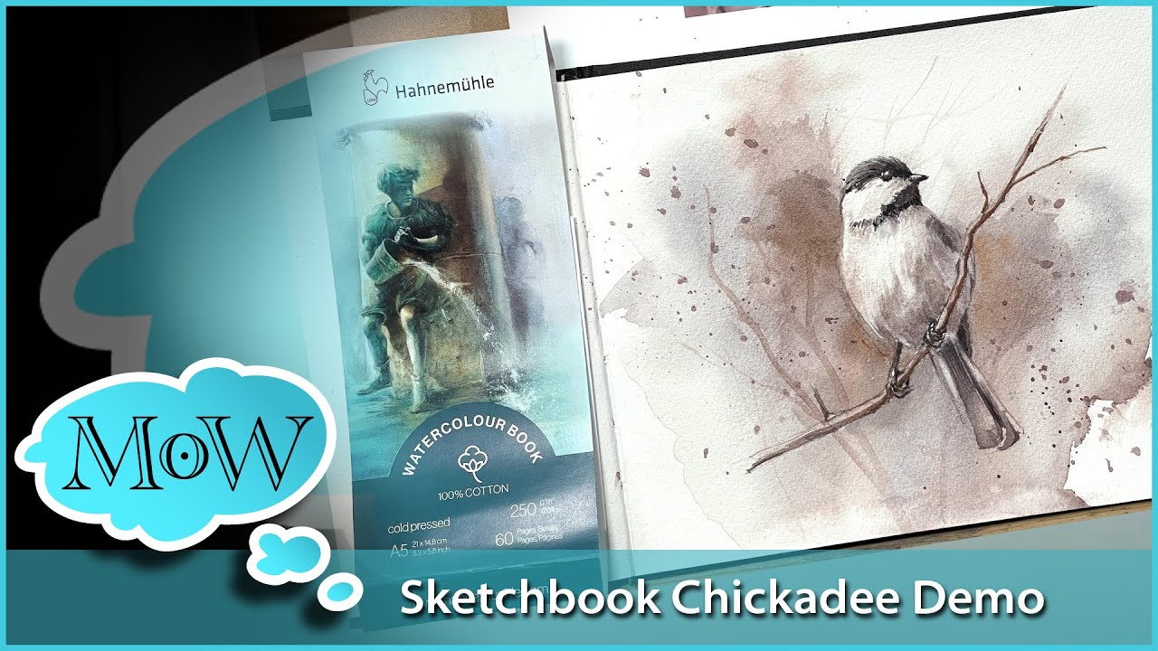 NEW 100% Cotton Sketchbooks from Hahnemühle. Watercolor Bird Demo. 