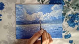 Seascape Painting | Canvas Painting  | Acrylic Painting @unlockartfoodandtravel