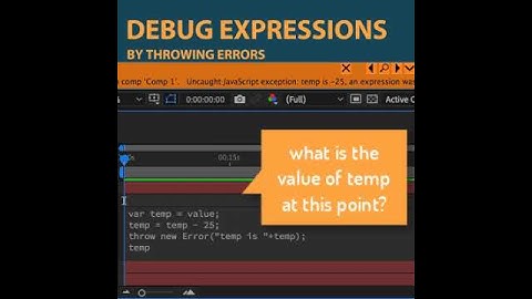 Debugging Ae Expressions by Throwing Errors (Micro-Tutorial)