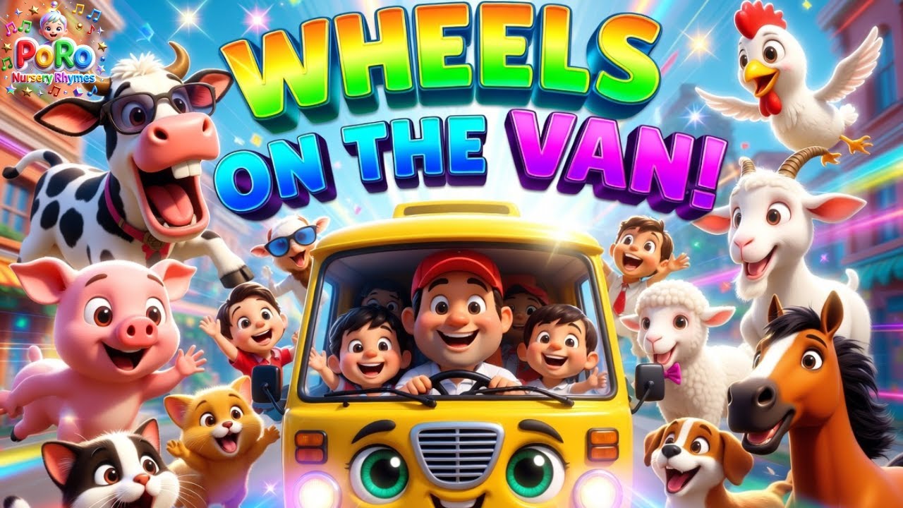 The Wheels on the Van|Kids Song|Animal Friends |Fun Nursery Rhyme for Children | PoRo Nursery Rhymes