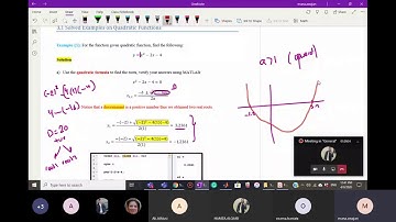 Quadratic functions via MATLAB