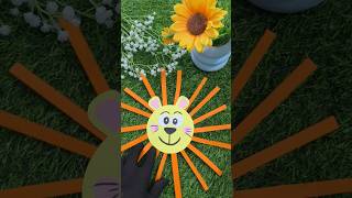 Cute lion 🦁 paper craft short video idea for kids #lion #animals #papercraft