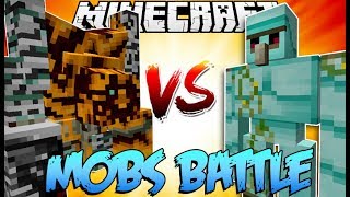 โกเล็มฟักทองปีศาจ vs โกเล็มเพชร! | Minecraft - Mobs Battle