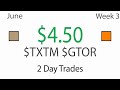 Morning Spike & Morning Panic Dip Buy Trades with $TXTM $GTOR - Live Daytrading Commentary