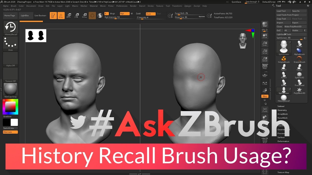 how to save history in zbrush