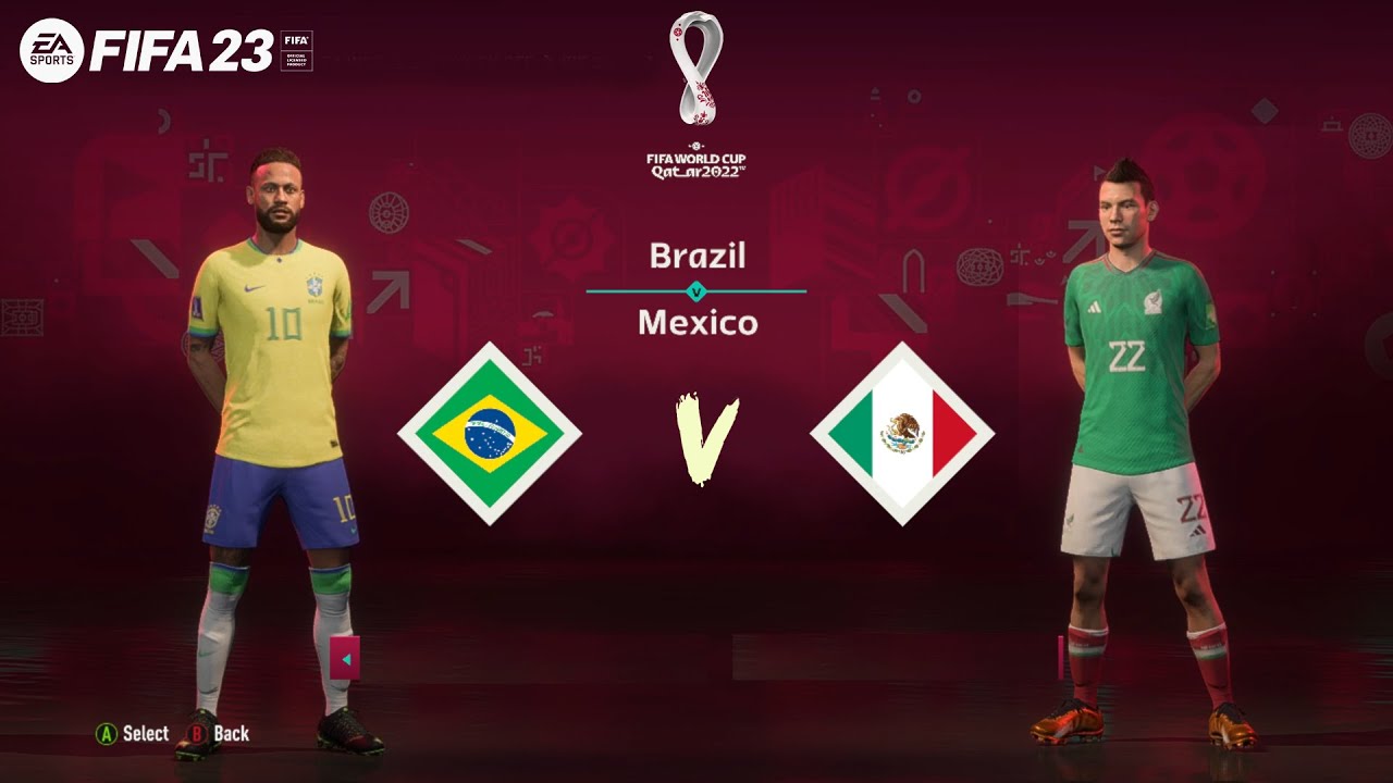 FIFA 23 Brazil vs Mexico FIFA WORLD CUP [ Ft. Neymar vs Lozano