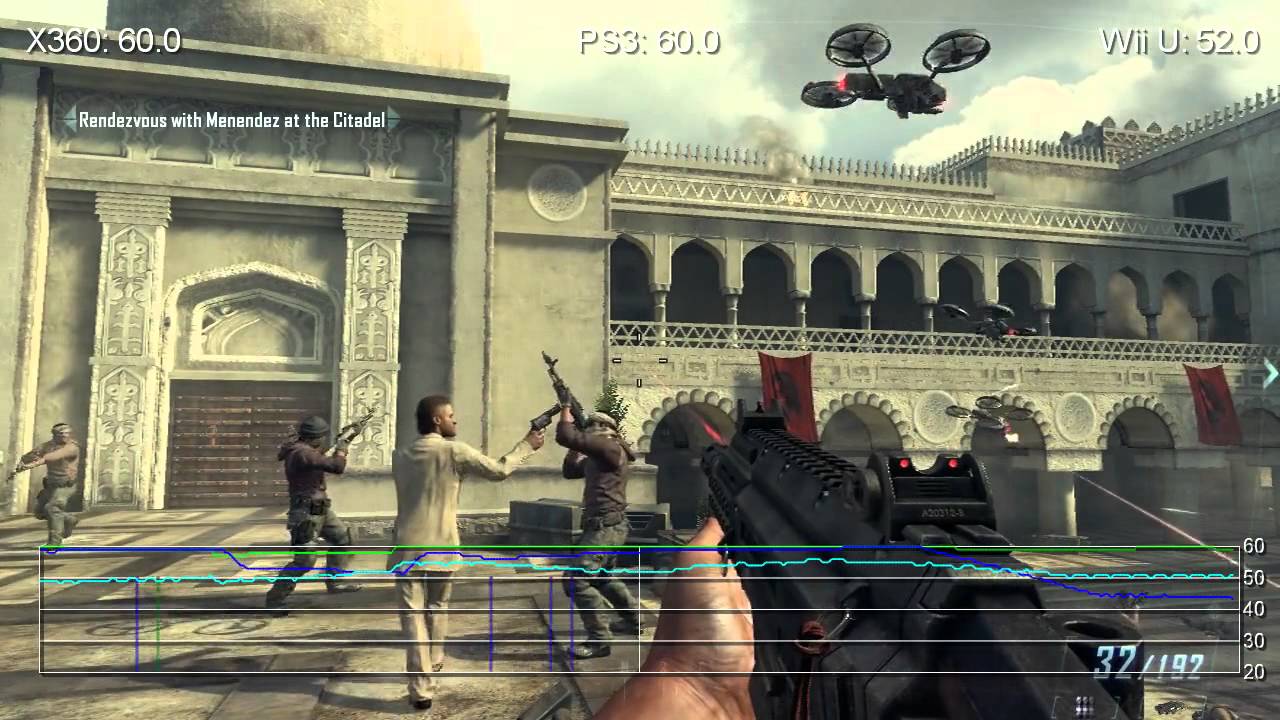 Call Of Duty Black Ops 2 Wii U Ps3 Xbox 360 Like For Like Frame Rate Tests Youtube