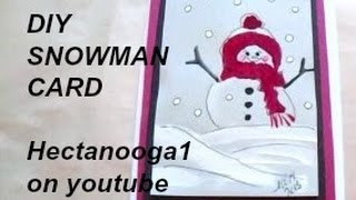 DIY Cardmaking -SNOWMAN CARD, Christmas Cards, Drawing, paper crafts