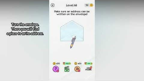 Braindom Level 68 Make sure an address can be written on the envelope