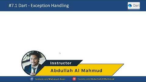 #7.1 Dart - Exception Handling (Try, Catch, On, Finally) | Dart For Flutter