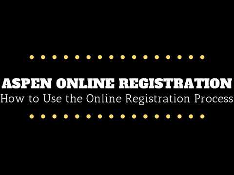 Aspen Online Registration Process