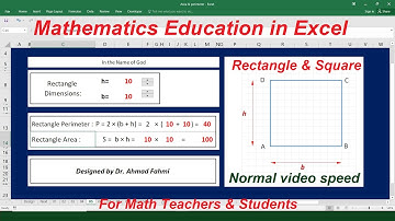 Mathematics Education in Excel Spreadsheet: Calculating the Area and Perimeter of Rectangle:(Normal)