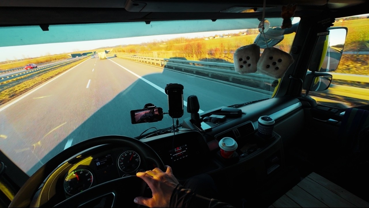 POV Truck Driving MAN TGL 250 HP | A4 Motorway Entrance Dębica, Podkarpackie Poland