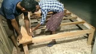 Amazing Woodworking Skill  5*6 Wooden Bed Making Technique \\ King Size Wooden Bed Making Technique