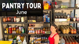 Homestead Pantry Tour Update for June | Storing and Preserving Food Pantry