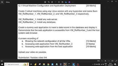 Virtual machine configuration and application deployment - Assignment